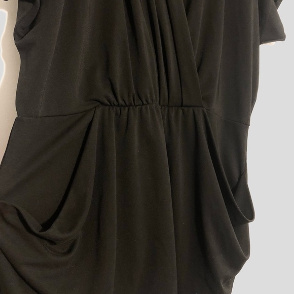 Rachel Roy Black Jersey Knit Draped Mini Dress - Size L - Picture 5 of 7